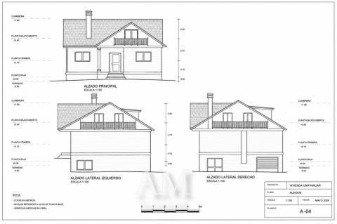 PLANO FACHADA LATERAL ALCOUCER